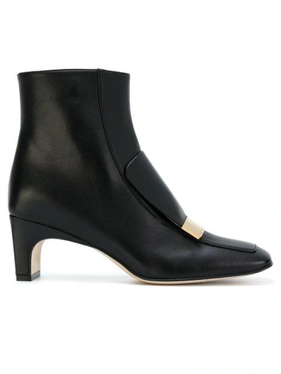 Shop Sergio Rossi Sr1 Square-toe Boots In Black