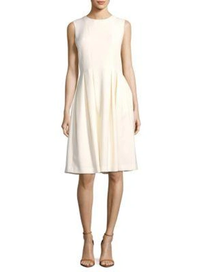 Adam Lippes Solid Pleated Dress In Ivory