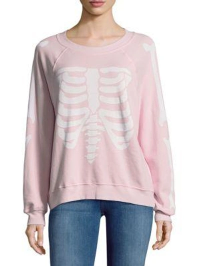 Wildfox Kimsswtrinsideo Ghost Sweatshirt In Ghost Pink