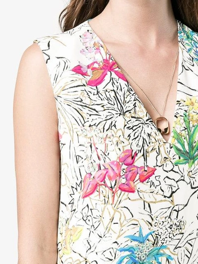 Shop Peter Pilotto Sleeveless Floral Print Mini Dress - White