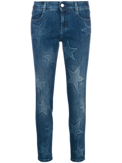 Stella Mccartney Star-print Mid Rise Skinny Jeans In Blue