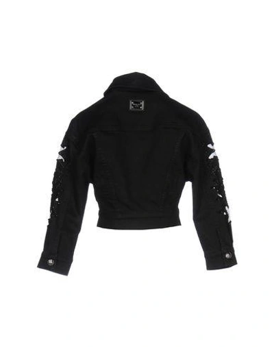 Shop Philipp Plein Denim Outerwear In Black