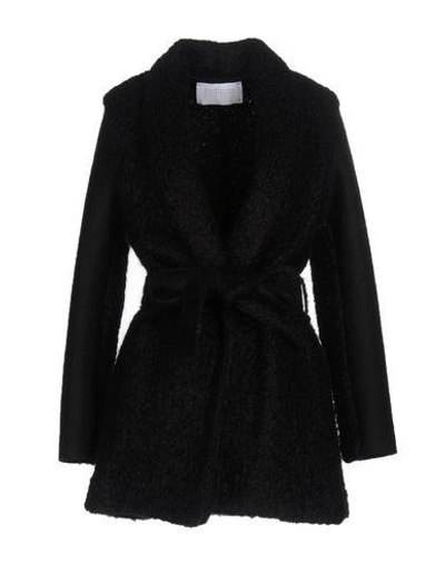 Shop Harris Wharf London Coats In Black