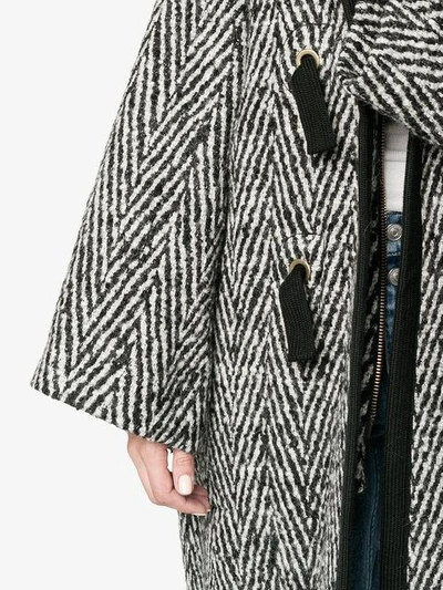 Shop Chloé Stripe Oversized Cocoon Coat  In Black