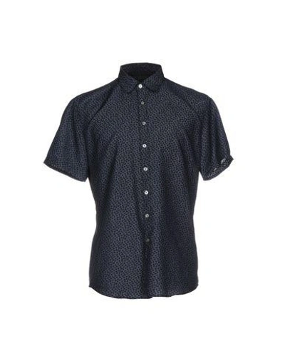 Shop John Varvatos Patterned Shirt In Slate Blue