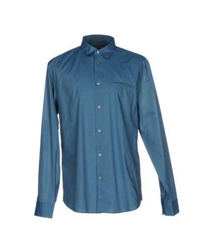 Shop John Varvatos Solid Color Shirt In Slate Blue