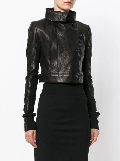 Shop Rick Owens Cropped Biker Jacket