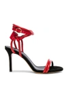 Isabel Marant Aoda Leather And Suede Sandals In Red