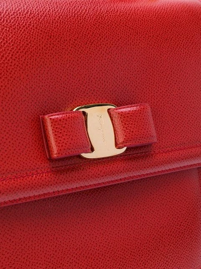 Shop Ferragamo Salvatore  Medium Vara Top Handle Bag - Red