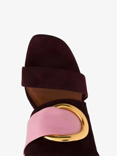 Shop Neous Burgundy Suede Ring 105 Mules In Pink/purple