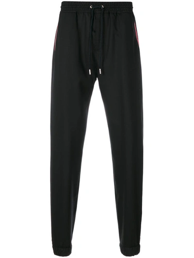 Givenchy Stars And Stripe Panel Tapered Trousers In 001 Black