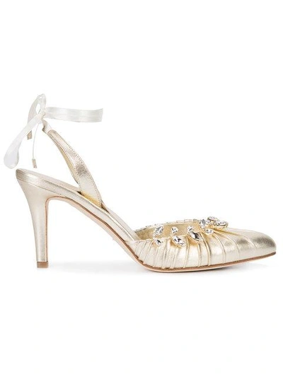 Shop Sarah Flint Tie Around Pumps - Metallic