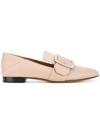 Shop Bally Buckle Loafers In Neutrals