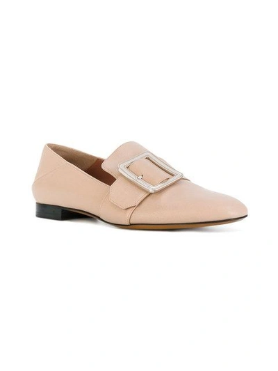 Shop Bally Buckle Loafers In Neutrals