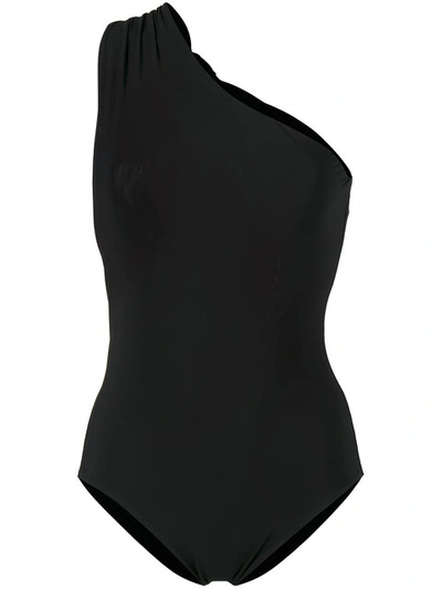 Shop Araks Melika One Shoulder Swimsuit In Black