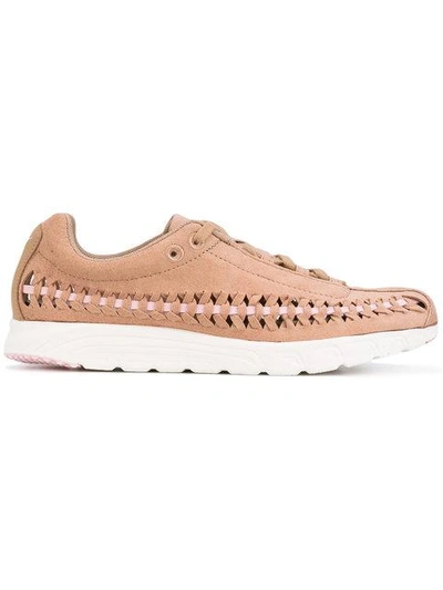 Nike Mayfly Woven Faux Leather-trimmed Faux Suede Sneakers In Vachetta Tan  Pink | ModeSens