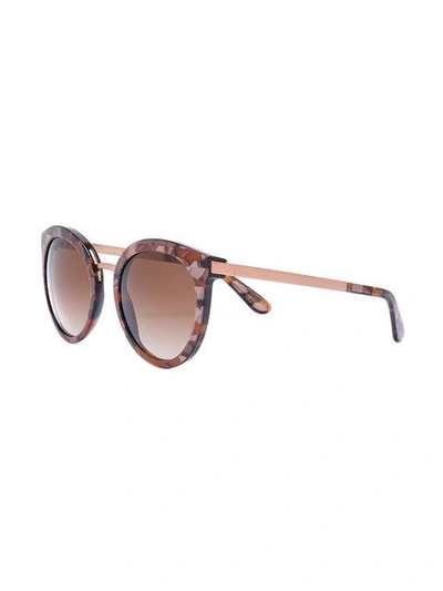 Shop Dolce & Gabbana Eyewear Round Frame Sunglasses - Brown