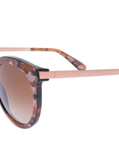 Shop Dolce & Gabbana Eyewear Round Frame Sunglasses - Brown