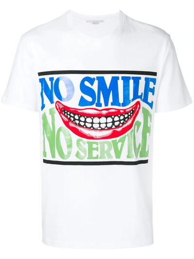 Stella Mccartney No Smile No Service Print T-shirt - White In Bianco Multicolor
