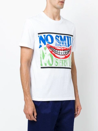Shop Stella Mccartney No Smile No Service Print T-shirt - White