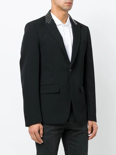 Shop Givenchy Studded Collar Blazer - Black