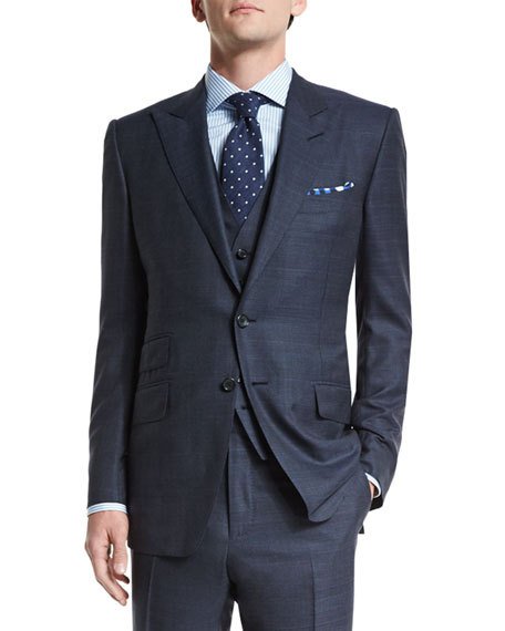 Tom Ford O'connor Base Plain-weave Sharkskin Two-piece Suit, Bright ...