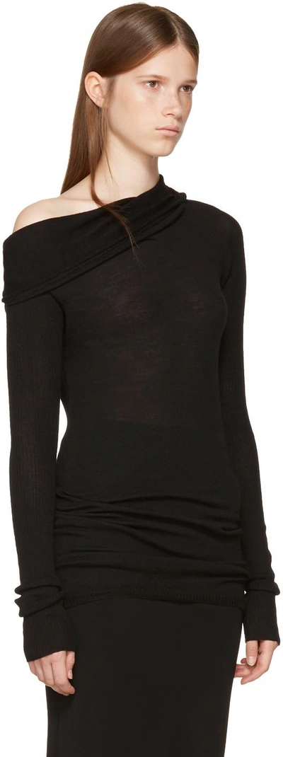 Shop Rick Owens Black Dropped Neck Pullover