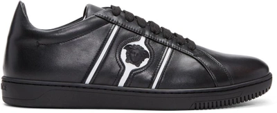 Shop Versace Black & White Medusa Sneakers