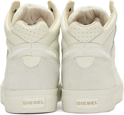 Shop Diesel Off-white S-spaark Mid-top Sneakers In T1018 Ice