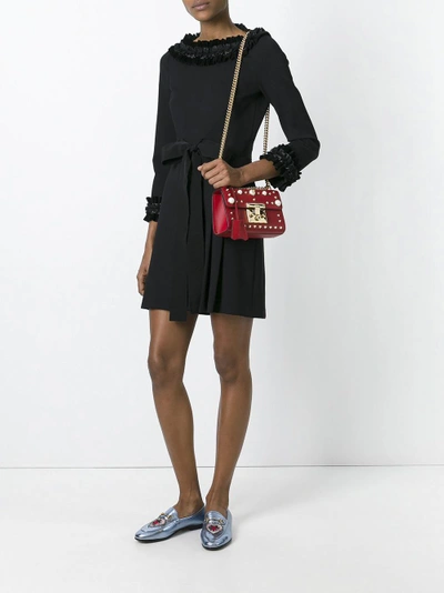 Shop Gucci Padlock Studded Shoulder Bag