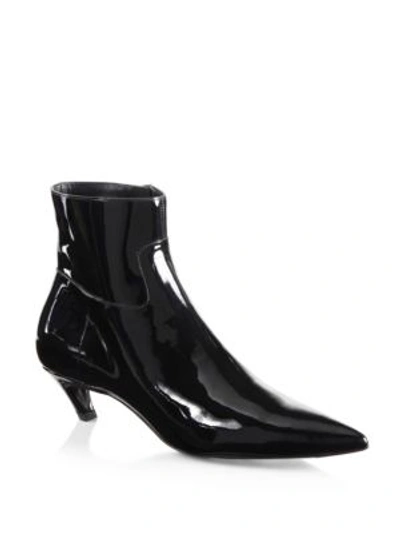 Shop Balenciaga Broken Heel Patent Leather Booties In Noir