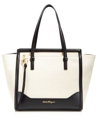 ferragamo canvas tote bag