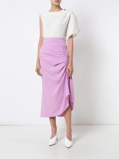 Shop Marni Draped Skirt - Pink & Purple