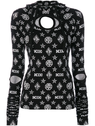 Ktz Logo Embroidered Hooded Top In Black