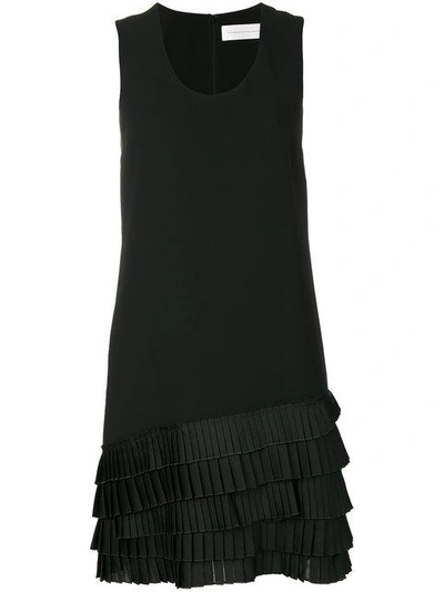 Shop Victoria Victoria Beckham Pleated-hem Dress In Black
