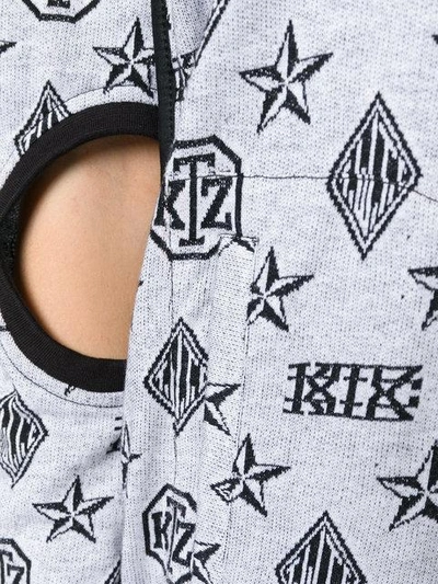 Shop Ktz Logo Embroidered Sweater Dress In Grey