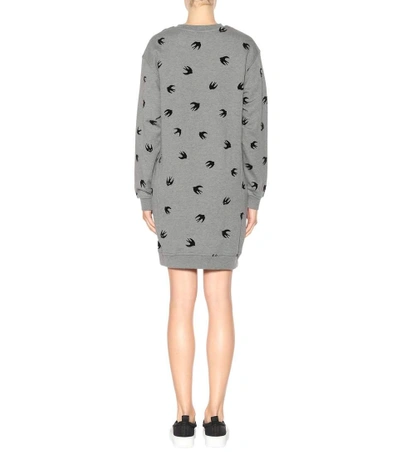 Shop Mcq By Alexander Mcqueen Cotton Printed Sweatshirt Dress In Stoee Grey Melaege