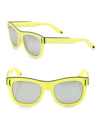 Givenchy 52mm Rubber Wayfarer Sunglasses In Yellow