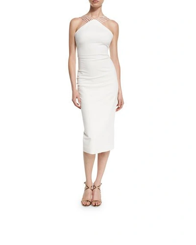 Cushnie Et Ochs Multi-strap Halter Midi Dress In Soft White