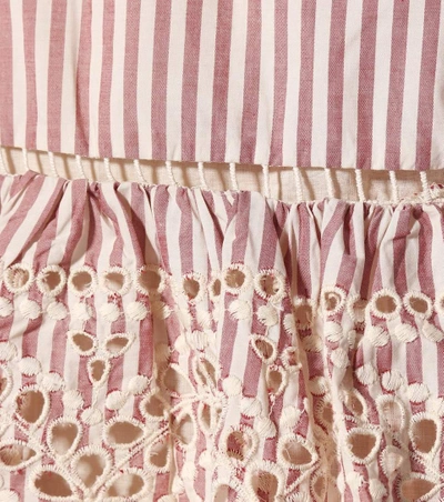 Shop Zimmermann Meridian Stripe Frill Cotton Dress