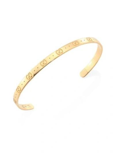 Shop Gucci Icon 18k Yellow Gold Bangle Bracelet