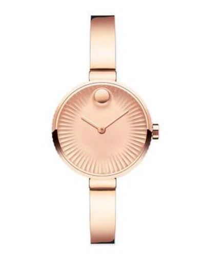 Shop Movado Movado Edge Rose Goldtone Stainless Steel Bracelet Watch