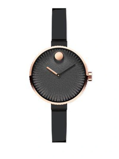 Shop Movado Movado Edge Special Edition Rose Goldtone & Black Stainless Steel Bracelet Watch
