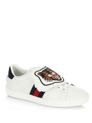 gucci tiger patch shoes