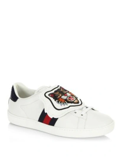 Gucci New Ace Sneaker With Tiger Patch In White | ModeSens