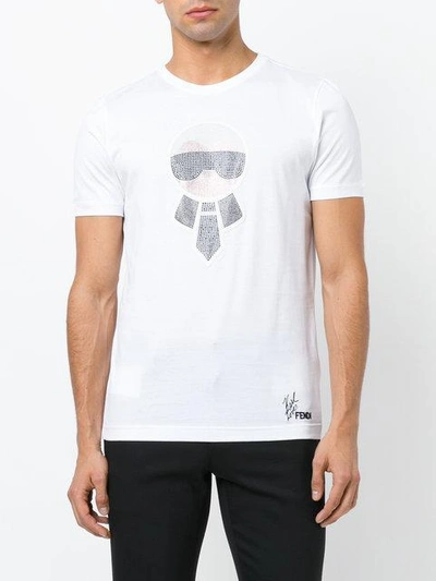 Shop Fendi Karlito T-shirt In White