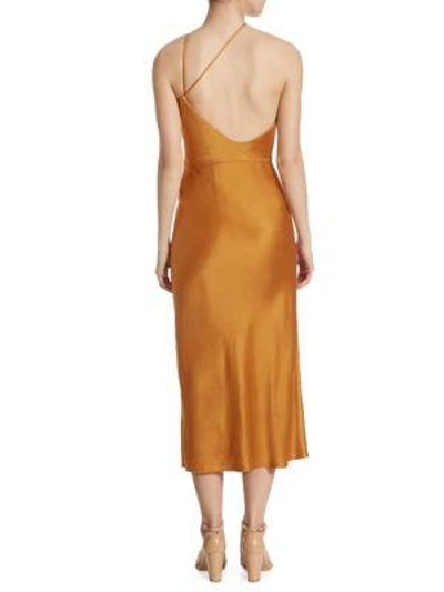 Shop Jason Wu Satin Slip Dress In Caramel Gold