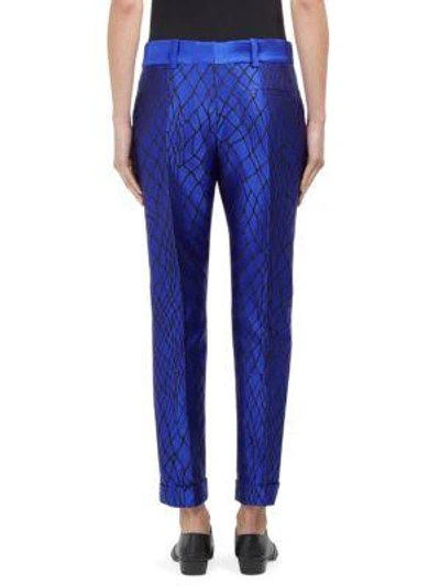 Shop Haider Ackermann Wool Skinny Jacquard Trouser In Blue