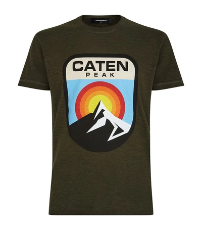 Shop Dsquared2 Caten Mountain Signage T-shirt In Green