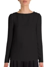 VALENTINO Bow Cowl-Back Silk Cady Top